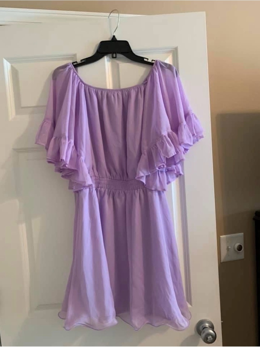 X Revolve Endless Rose Ruffle Mini Dress in Lilac